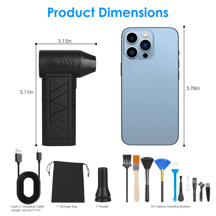 150,000 RPM Cordless Air Duster with LED Light