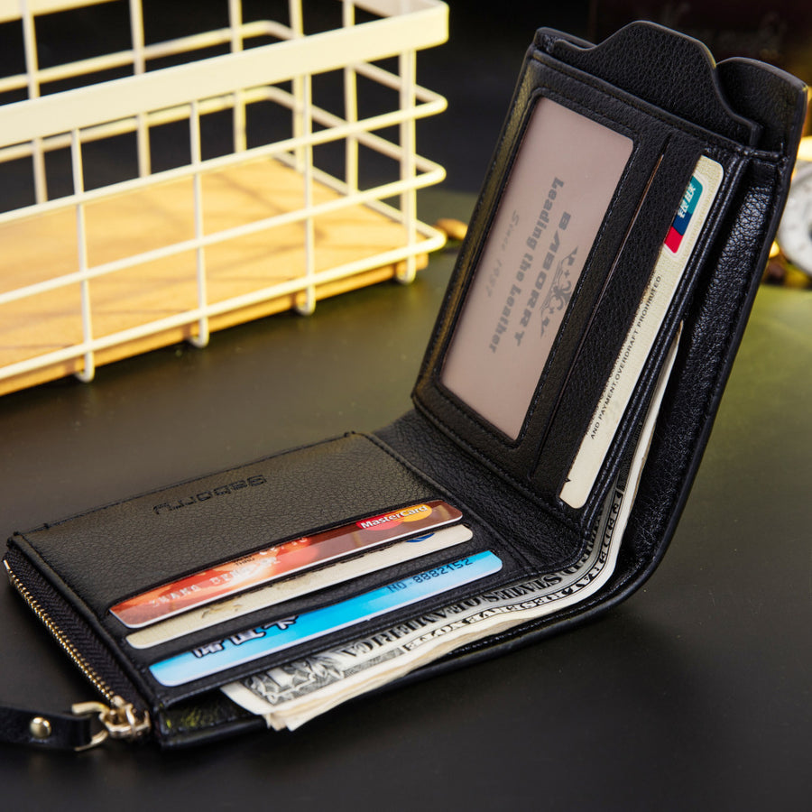 Men’s PU Wallet with Card & Photo Storage
