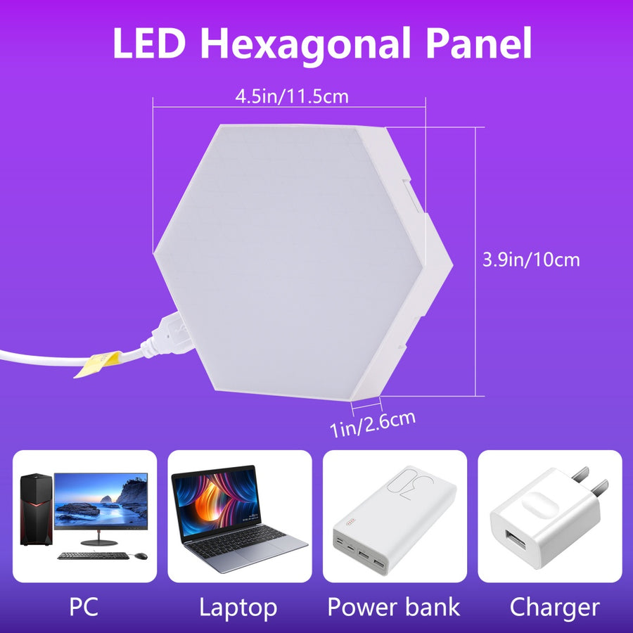 RGB Hexagon LED Wall Panels, 10-Pack with App Control
